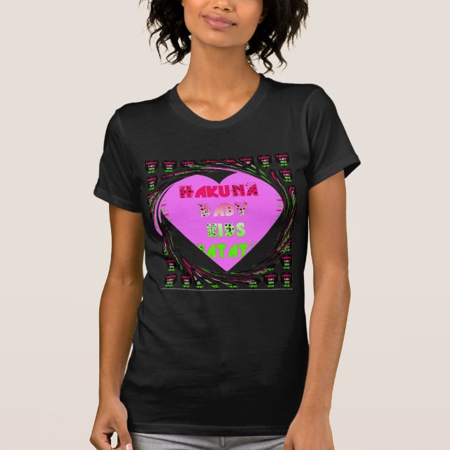 Baby Pink Hearts Hakuna Matata Baby Kids Design.p T-Shirt (Vorderseite)