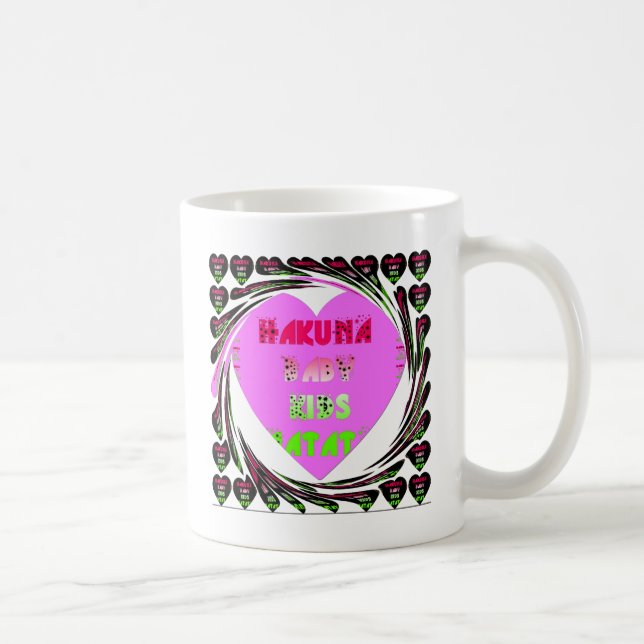 Baby Pink Hearts Hakuna Matata Baby Kids Design.p Tasse (Rechts)