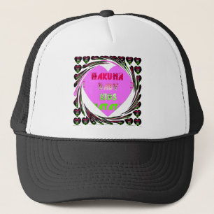 Baby Pink Hearts Hakuna Matata Baby Kids Design.p Truckerkappe