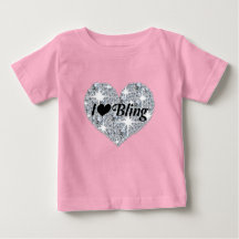 Baby Pink Imitate Rautenherz "I Liebe Bling" Desig