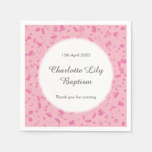 Baby Pink Konfetti Taufe Namensgebung Serviette