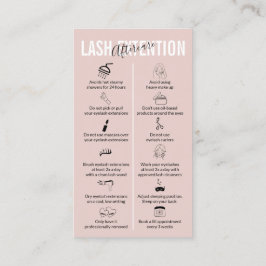 Baby Pink Lash Verlängerung Nachsorge Visitenkarte