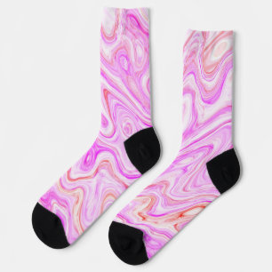 Baby Pink Marmor Textur Abstrakt flüssige Farbe Socken