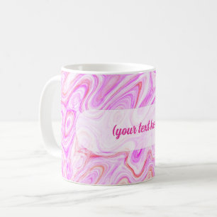 Baby-Pink-Marmor-Textur abstrakte Flüssigfarbe Kaffeetasse