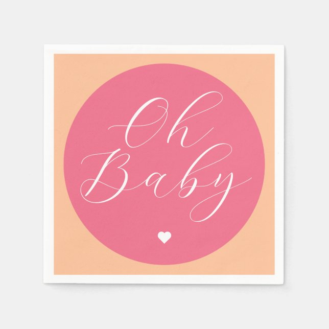 Baby pink minimale Babydusche Serviette (Vorderseite)