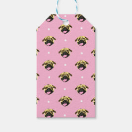 Baby Pink Mops Face Gift Tags Geschenkanhänger