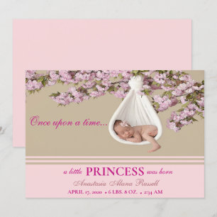 Baby Pink Overlay Geburtsankündigung Einladung