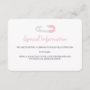 Baby Pink Pinguin Information Beilagen Begleitkarte