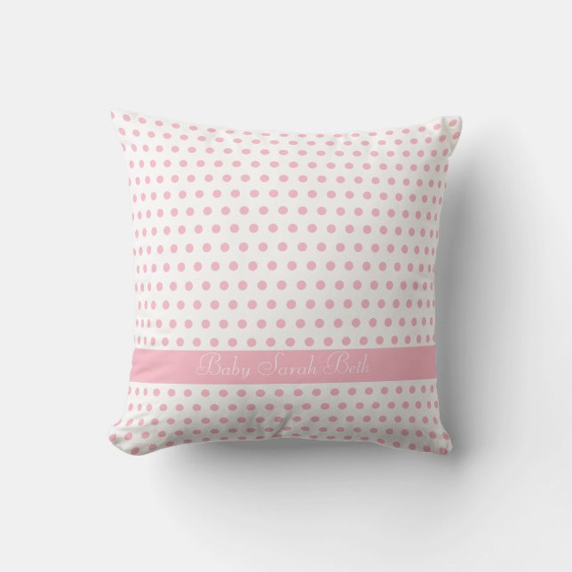 Baby Pink Punkt Pattern Kissen (Vorderseite)
