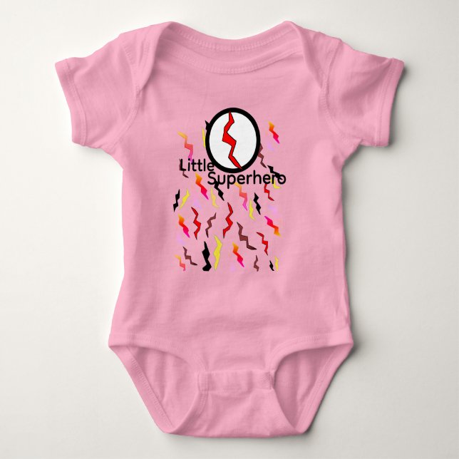 Baby Pink Red Yellow Lightning Bolts Strampler (Vorderseite)