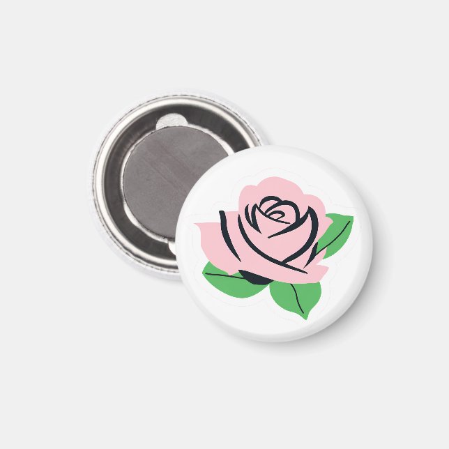 Baby Pink Rose Magnet (Vorderseite/Rückseite)