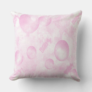 Baby Pink Schmetterlinge und Balloons Kissen