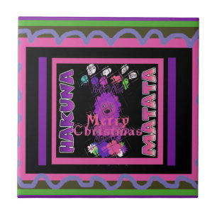 Baby pink Schöne frohe Weihnachten Hakuna Matata Fliese