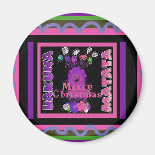 Baby pink Schöne frohe Weihnachten Hakuna Matata Magnet