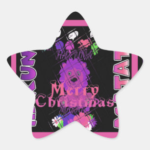 Baby pink Schöne frohe Weihnachten Hakuna Matata Stern-Aufkleber