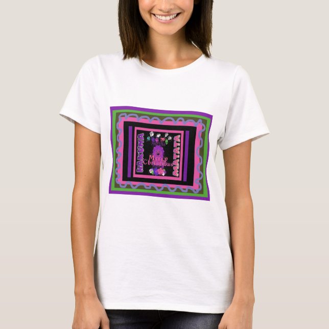 Baby pink Schöne frohe Weihnachten Hakuna Matata T-Shirt (Vorderseite)