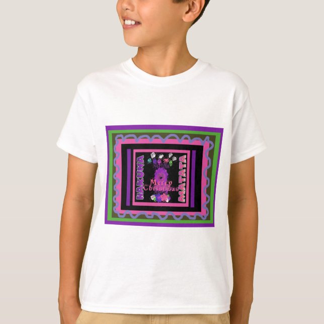 Baby pink Schöne frohe Weihnachten Hakuna Matata T-Shirt (Vorderseite)