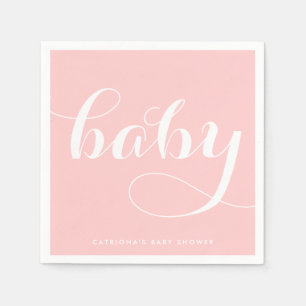 Baby Pink Script Baby Duschpapier Napkin Serviette