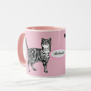 Baby Pink Tabby Katzen Art Girls Tasse