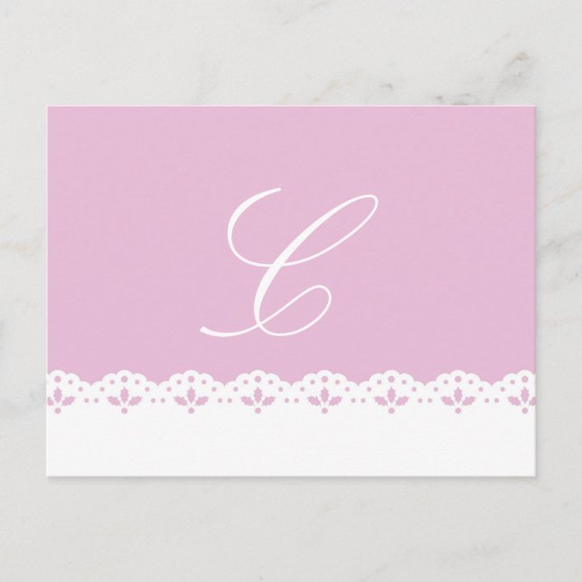 Baby Pink und Lace Postcard Postkarte (Vorderseite)