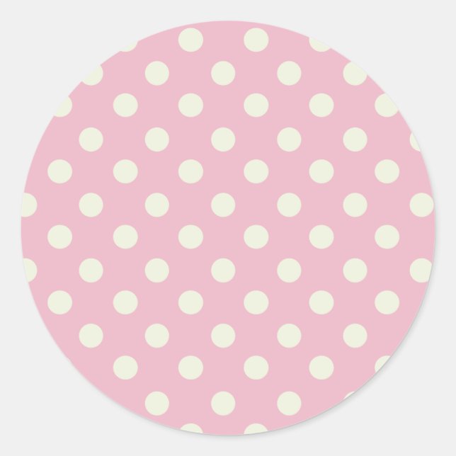 Baby Pink und White Polka Dot Sticker (Vorderseite)