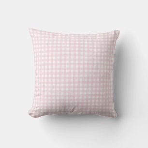 Baby Pink und White Small Gingham. Dekokissen