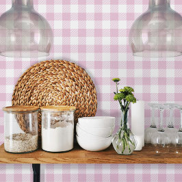Baby Pink Vichy Gingham Pattern Tapete