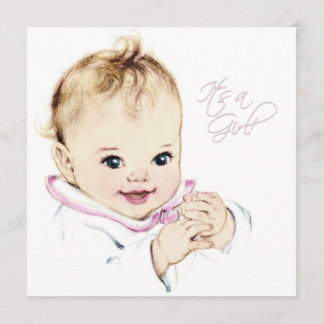 Baby Pink Vintag Baby Girl Dusche Einladung