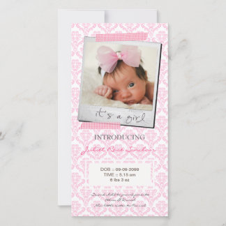 Baby Pink Washi Tape Geburtsankündigung Ankündigung