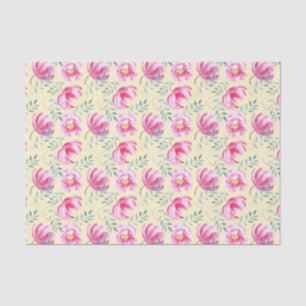 Baby Pink Watercolor Englische Rose Seidenpapier