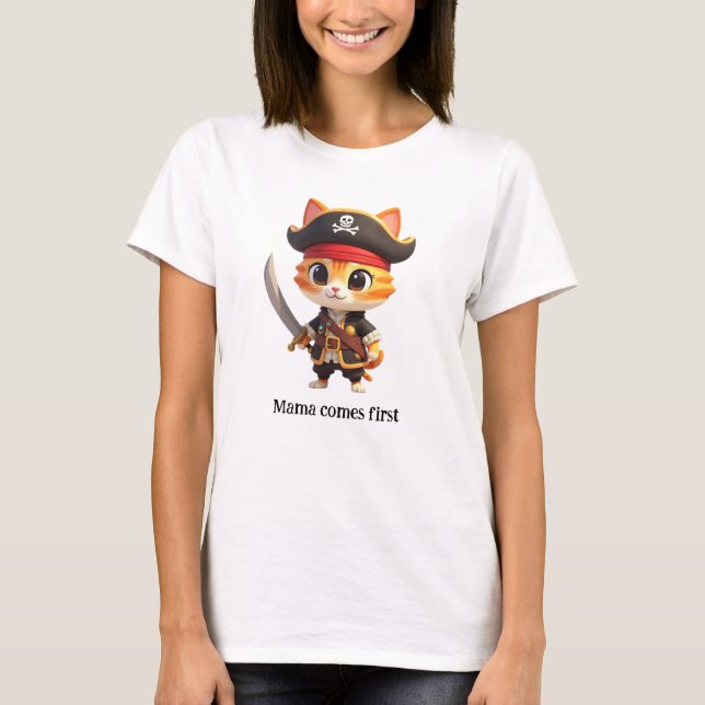 Baby-Pirat-Katzen-T-Shirt T-Shirt (Vorderseite)