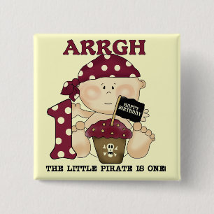 Baby Pirate 1. Geburtstag Tshirts und Geschenke Button