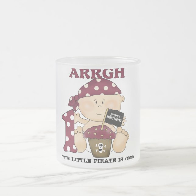 Baby Pirate 1. Geburtstag Tshirts und Geschenke Mattglastasse (Mittel)