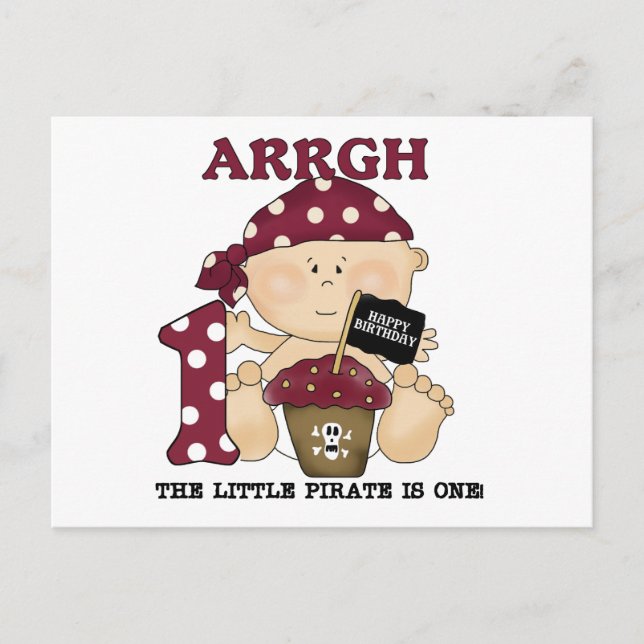 Baby Pirate 1. Geburtstag Tshirts und Geschenke Postkarte (Vorderseite)