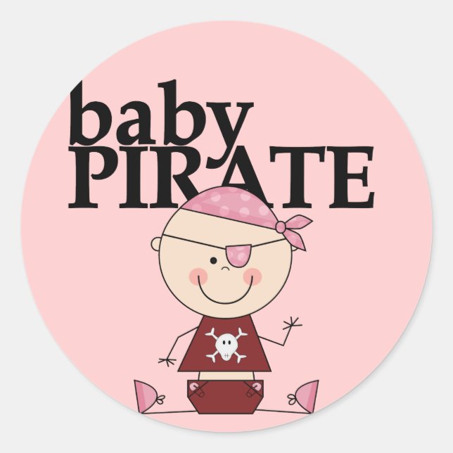 Baby Pirate - Girl Tshirts und Geschenke Runder Aufkleber (Vorderseite)