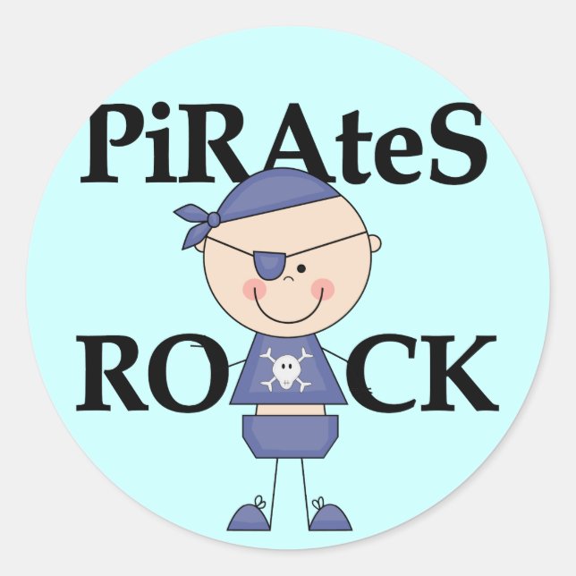 Baby Pirates Rock Tshirts und Geschenke Runder Aufkleber (Vorderseite)