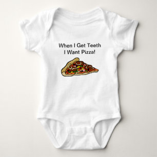 Baby-Pizza-Shirt - wenn ich Zähne erhalte, die ic Baby Strampler