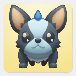Baby Pokemon Style French Bulldog Quadratischer Aufkleber