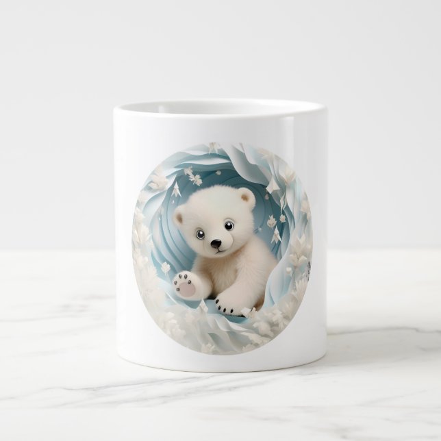 Baby Polar Bear Christmas Jumbo-Tasse (Vorderseite)