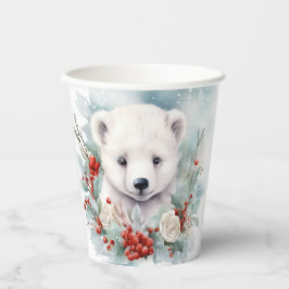Baby Polar Bear Custom Text Holiday oder Weihnacht Pappbecher