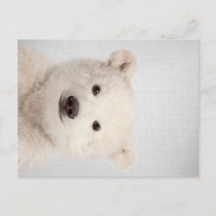 Baby Polar Bear farbenfroh Feiertagspostkarte