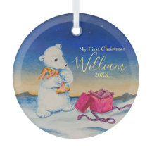 Baby Polar Bear First Baby Christmas