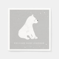 Baby Polar Bear Gray Winter Baby Dusche