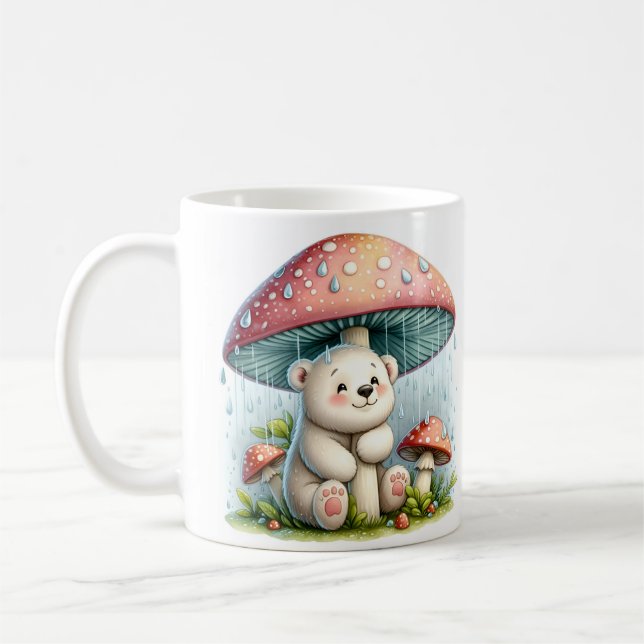 Baby Polar Bear unter Pilzschirm Kaffeetasse (Links)