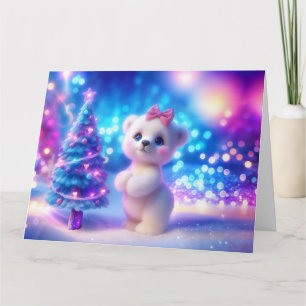 Baby Polar Bear Weihnachtsfantasy Karte