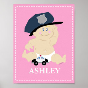 Baby POLICE OFFICER Kinderzimmer Zimmer Art Print Poster