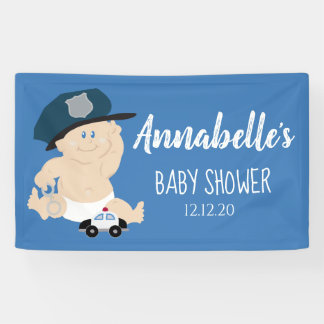 Baby Polizist Police Officer Kinderdusche Banner