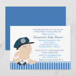 Baby Polizist Police Officer Kinderdusche Einladun Einladung