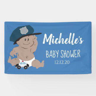 Baby Polizist Police Officer Kinderdusche - ethnis Banner