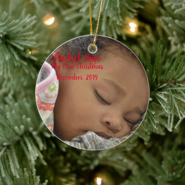 Baby Portrait Keramik Circle Ornament (Baum)